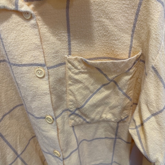 Vintage Yellow Fleece Yellow Plaid 3/4 Sleeve Button Down - Picture 4 of 8